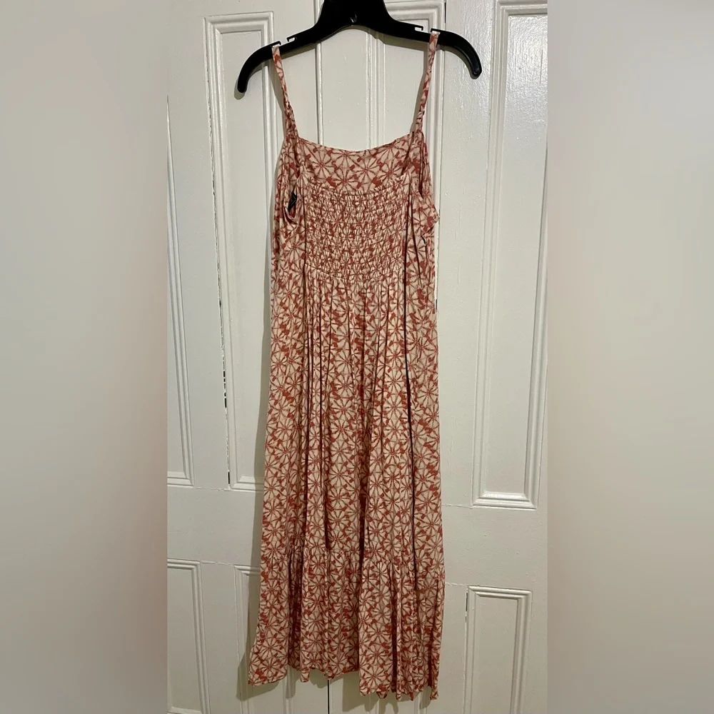 GAP Floral Midi Dress in Rust and Cream Size 12 - Picture 4 of 5